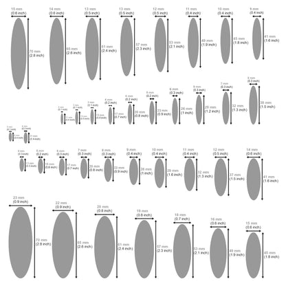 Aleks Melnyk No.208 Metal Ellipse Template, Stencil, Geometric Template, Ellipse Master, Art Oval Tool, Lapidary, Cabochons, Geometric Ruler, Jewelry Oval