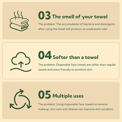 GRANNY SAYS Disposable Face Towels, Face Towelettes Disposable, Biobased Face
