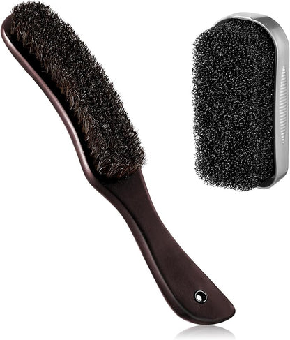 Patelai 2 Pcs Horsehair Felt Hat Brush Kit Lint Brush
