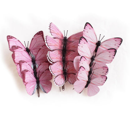 naudassods Artificial 3D Decorative Butterflies, Highly Decorative, Suitable for Weddings, Parties, and Children's Rooms,Creative Home Decor for All Seasons (pink28)
