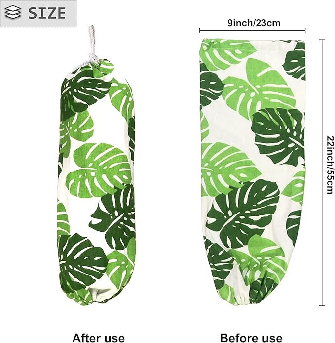 Green Wall Mount Plastic Bag Organizer