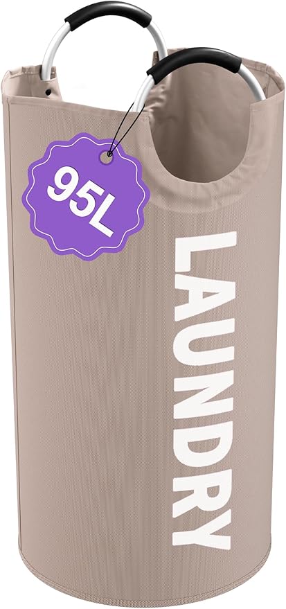 95L Folding Laundry Basket for Singles, Large Laundry Hamper