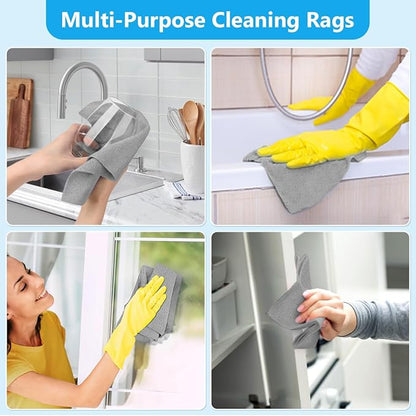 GLIMGLINT Microfiber Cleaning Cloth, 100 Pack Cleaning Rags, Ultra Absorbent