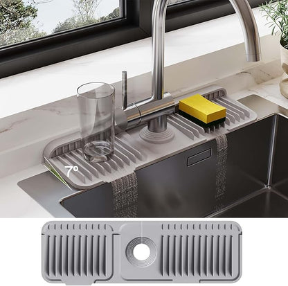 18 Inch Silicone Faucet Mat for Kitchen Sink Splash Guard – 2025 Upgraded
