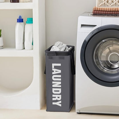 Slim Laundry Hamper with Removable Inner Bag and Side Handles, 45L Small