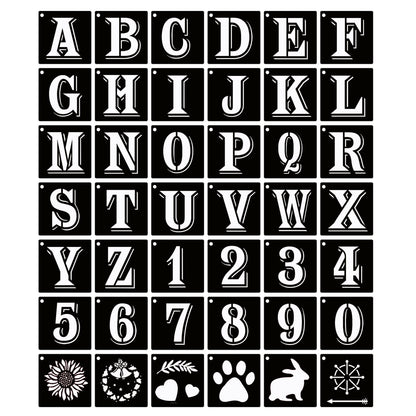 ASMPIO 8 Inch Letter Stencils Symbol Numbers Craft Stencils, 42 Pcs Reusable Plastic Alphabet Templates for Painting on Wood, Wall, Fabric, Rock, Glass, Signage, DIY Art Projects (8 Inch)