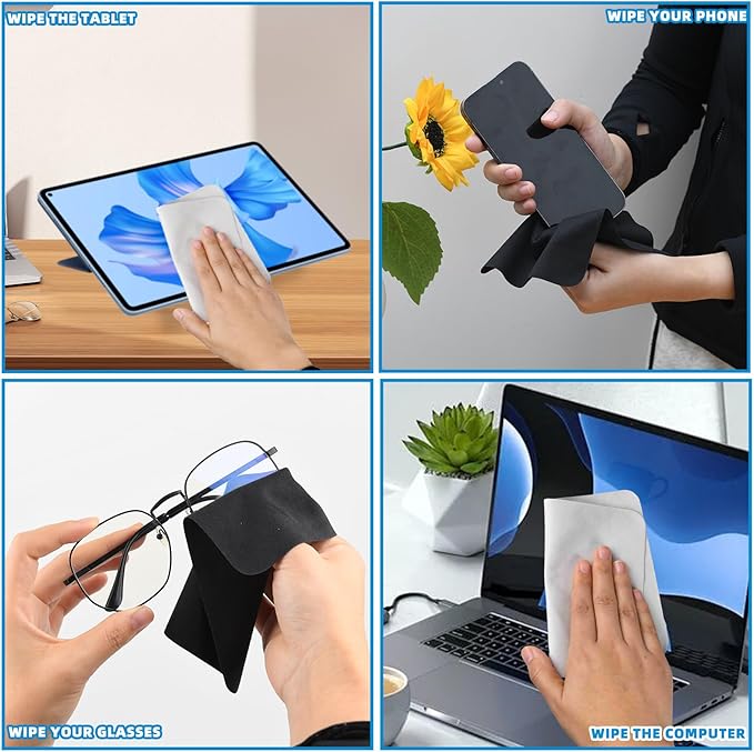 15 Pcs Glasses Cleaning Cloth Cleaner Wipes