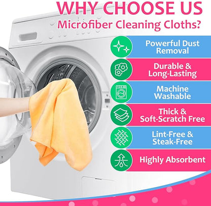 Newwiee 3 Pcs Extra Large Microfiber Cleaning Cloth 30" x 20" Washable Reusable