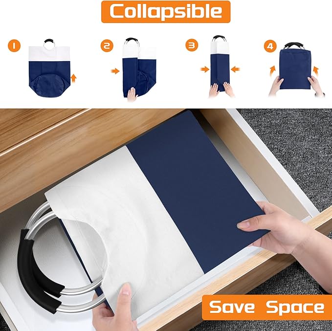 BlissTotes 75L Laundry Basket, Freestanding Laundry Hamper, Collapsible Dirty