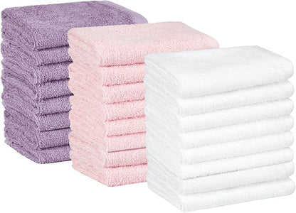Amazon Basics Highly Absorbent, Fast Drying 100% Cotton Washcloths