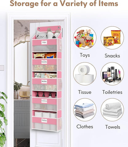 Over The Door Organizer Hanging, 5 Shelf Behind The Doors Storage, Pantry Door