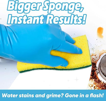 AIDEA XL Scrub Sponges 24Count, Sponges for Dishes, Extra Large Sponge for Cleaning Kitchen and Household, Heavy Duty Sponge Safe for Non-Coated Cookware, Cleaning Power for Bathroom, House