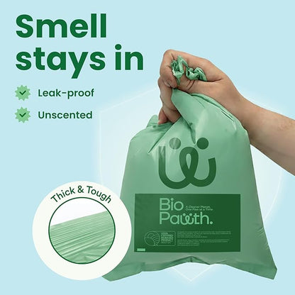 Dog Poop Bags, USDA Certified Biobased Product (42%), Extra Thick & Leak-Proof, Unscented Pet Waste Bags for Dogs & Cats, 270 Count