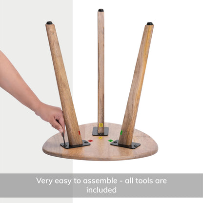 MH London Side Table - Wandsworth Wooden End Table - Exclusively Designed Hand Crafted Small Tables - Contemporary Triangle End Table for Living Room, Bedroom Bedside Tables and Office, Natural