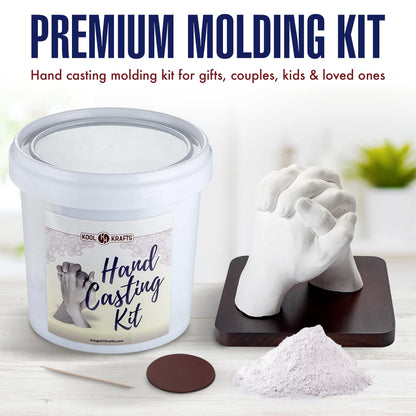 Hand Casting Kit for Couples, DIY Plaster Statue Molding Kit, Wooden Mahogany Base DIY Hand Mold Kit, Anniversary for Men, Women, Wedding Gift, Mother's Day Gifts for Wife, Valentine's Day Gift