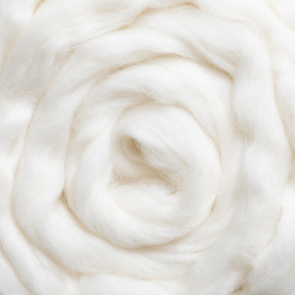 1 lb Merino Wool Roving Bulk 25 Micron, for Needle & Wet Felting, Hand Spinning Soft Chunky Jumbo|100% Natural Undyed (Off-White) Wool Yarn, Core, Combed Stuffing Clean carded