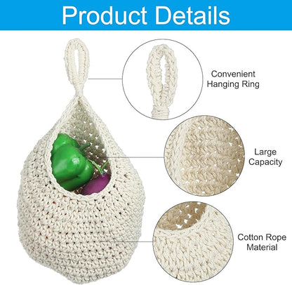 PATIKIL Hanging Fruit Baskets for Kitchen, Large Size Teardrop Home Decor