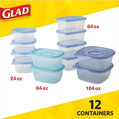 GladWare Food Storage Containers, Family Variety Pack, 24 Piece Set |