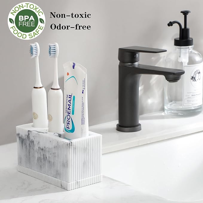 rejomiik Toothbrush Holders for Bathroom Countertop, 3 Slots Electric Tooth