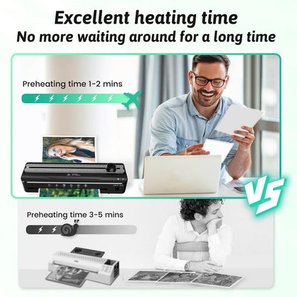 Laminator Machine 9 Inch Laminating Machine - A4 Cold Thermal Laminator Machine with Laminating Sheets, 8.5 x11 Personal Laminators for Teachers 90s Warm up, A4/A5/A6 Laminators for School Home