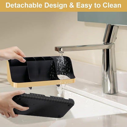 Gold Toothbrush Holders for Bathrooms Countertop Organizer