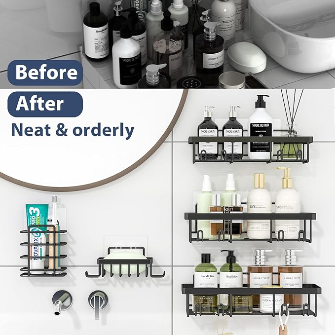 5 Pack Shower Caddy Organizer Rack Shelf