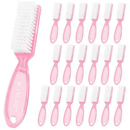 NICEMOVIC 20 Pcs Nail Brush for Cleaning Fingernails, Handle Grip Nail Scrubber