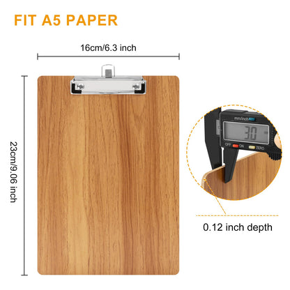 URbantin A5 Wooden Clipboard,10 Pack Wood Clipboard Holders with Pen Holder and Hanging Hole,Clipboards Clip Board