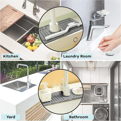 Daily Treasures 15.7"x4.7" Silicone Faucet Splash Guard