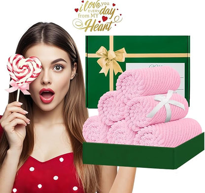VOOVA & MOVAS Towels for Face, Luxury Hand Towels Set of 6, Fluffy Facial