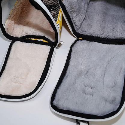 Bird Carrier Small Animals Travel Bag Portable Parrot Cage with Plush Lining Transparent Window Breathable Case