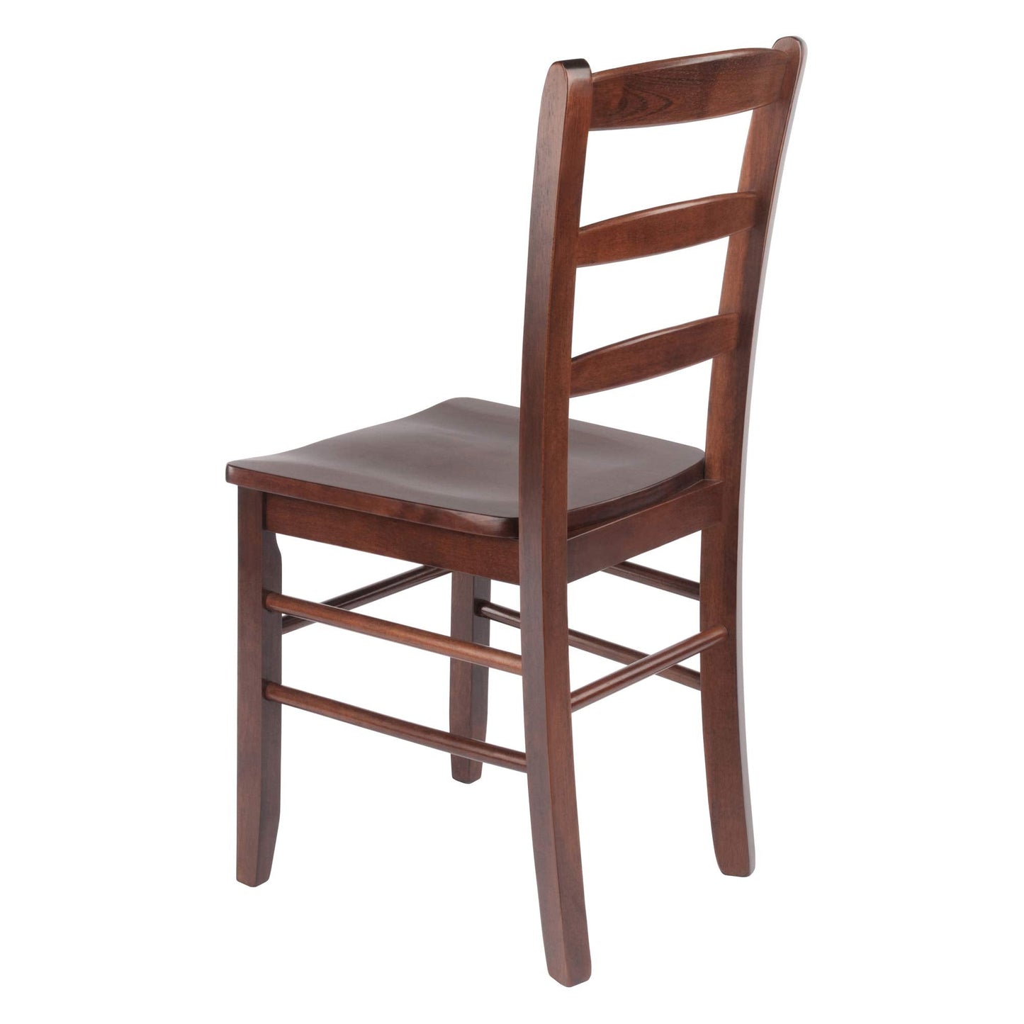 Winsome Benjamin Ladder Back Chair Set of 2 in Walnut, Classic Backed Kitchen & Dining Room Chairs, Simple & Elegant Home Seating Solution, Great for Office, Hallway, Bedroom