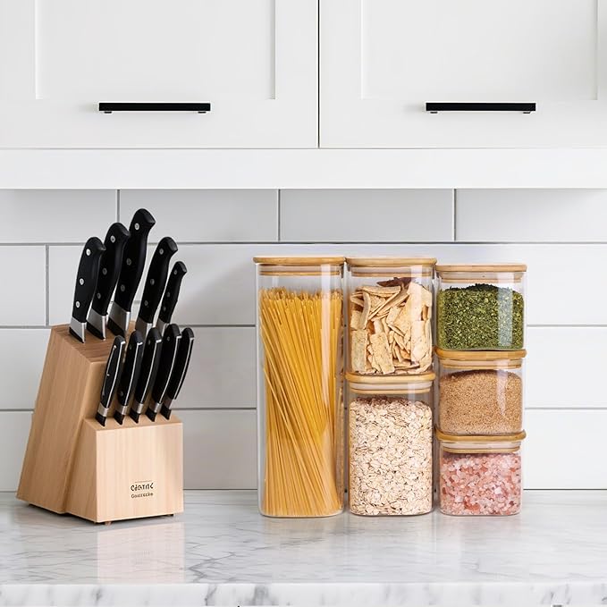 ComSaf Glass Spaghetti Pasta Storage Containers