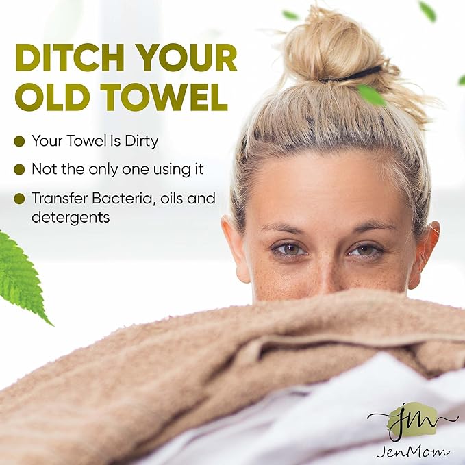 Disposable Face Towels – 50 XL 10” x 12” Biodegradable Dry Wipes