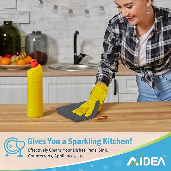 AIDEA Microfiber Cleaning Cloth Grey 12PK, Microfiber Towels