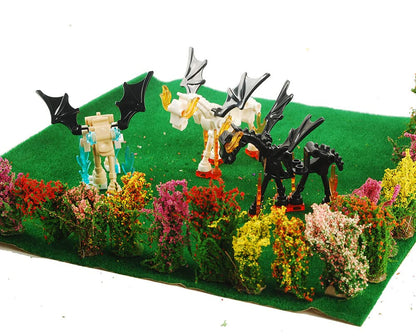 NWFashion 20PCS Miniature Colorful Flower Cluster Miniature Shrubs Bushes Static Grass Random Style Model Tree Scenery Accessories (20)