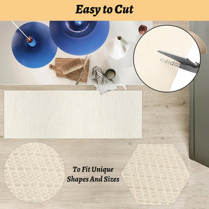 LOPYXBR 8 x10 Ft Non Slip Rug Pad Gripper for Hardwood Floors White Carpet Padding 8x10 Rug Pad Non Slip for Hardwood Rug Mats for Under Rugs 8x10 Anti Slip Rug Padding, Provide Protection and Cushion