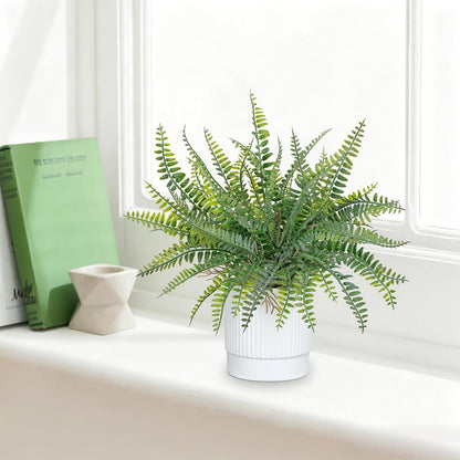 GnFlus Set of 2 Fake Plant Fern Potted Artificial Plants for Shelf Desk Home Bathroom Farmhouse Room Office Kitchen Farmhouse Coffee Table Decor
