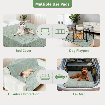 LOOBANI Washable Pee Pads for Dogs: 2 Pack Super Absorbent Reusable Puppy Pads, Leakproof and Waterproof Dog Training Pads Whelping Pads for Potty, Floor, Crate, Couch Bed and Travel, 36"x48"