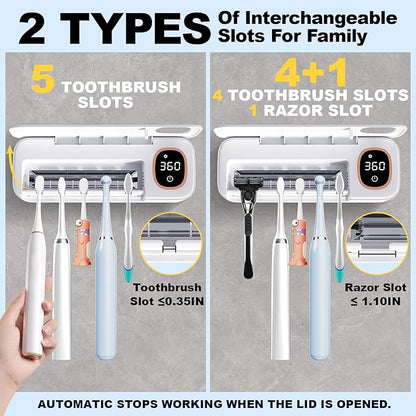 Toothbrush Sanitizer and Holder, DRMXBU Toothbrush Holders