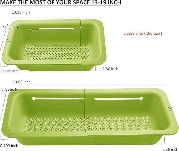 LASSHSWA Collapsible Colander for Kitchen, Over the Sink Strainer Basket for