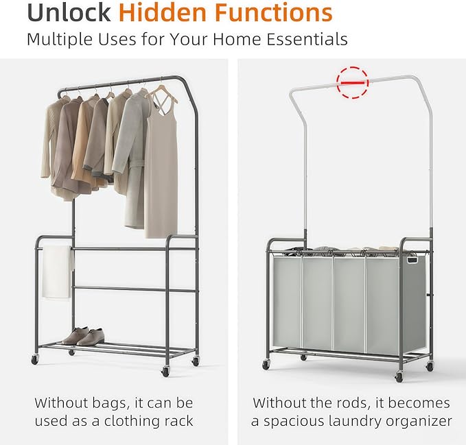 ROMOON Rolling Laundry Basket Organizer
