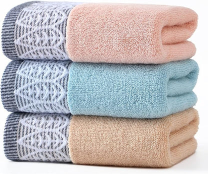3 Pack Leaf Print Hand Towels, Decorative Cotton Soft & Highly Absorbent Towels