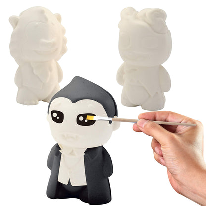 JOYIN Halloween Squishy Toys Coloring Craft Kit with 6 Different Characters, 6 Colors Paints, and 3 Paintbrushes, Art Craft Painting Kit DIY Set Halloween Party Games for Kids Activities Party Favors