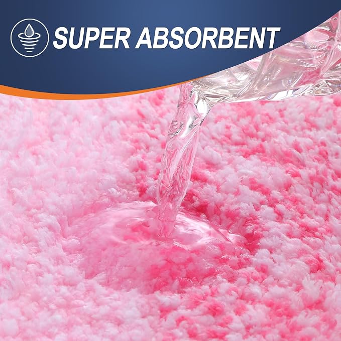 OLANLY Bathroom Runner Rugs Mat 47x20, Extra Soft Absorbent Microfiber Bath Rugs, Rubber Backing, Quick Dry, Washable Long Bath Mats for Bathroom Floor, Tub and Shower, Home Decor Accessories, Pink