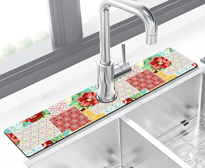 Kitchen Sink Splash Guard Faucet Mat Super Absorbent Fast Drying Mat Sink