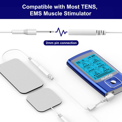 TENS Unit Replacement Pads, NURSAL Reusable TENS Electrode Pads 2x2 20pcs with Upgraded Self-Stick Performance for Electrotherapy, Compatible with AUVON TENS, TENS 7000