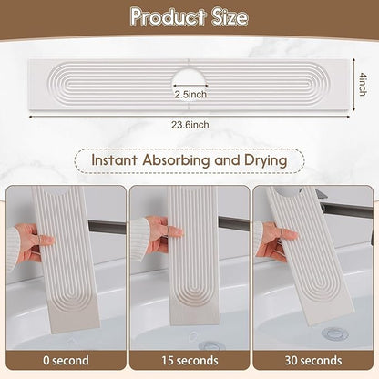 Faucet Mat for Kitchen Sink, Diatomite Quick Drying Tray, 23.6Inch Kitchen Sink
