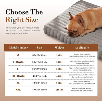 Orthopedic Dog Bed Medium Size Dog, Pet Beds with Waterproof Lining, Soft Short Plush Surface & Egg Crate Foam, Machine Washable Pet Mat with Removable Cover & Anti Slip Bottom