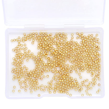BEADIA 14K Gold Plated Round Spacer Beads 2mm 600pcs for Jewelry Making Findings Non Tarnish